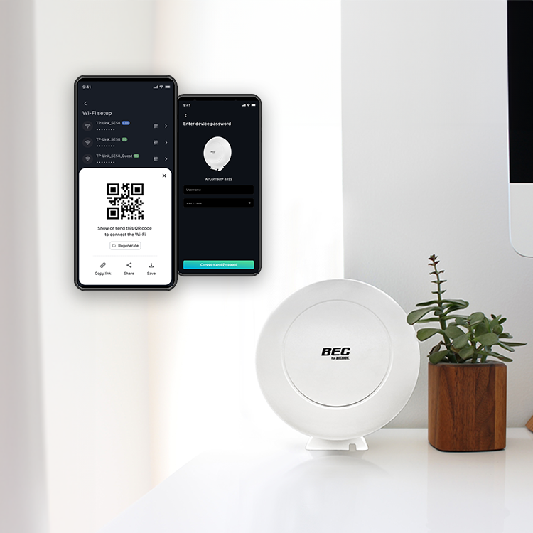 The BEC 8355P 5G CPE is designed with easy installation for subscribers at home, guided by Mobile App to find the best locaiton in your home for optimal siginal strength.